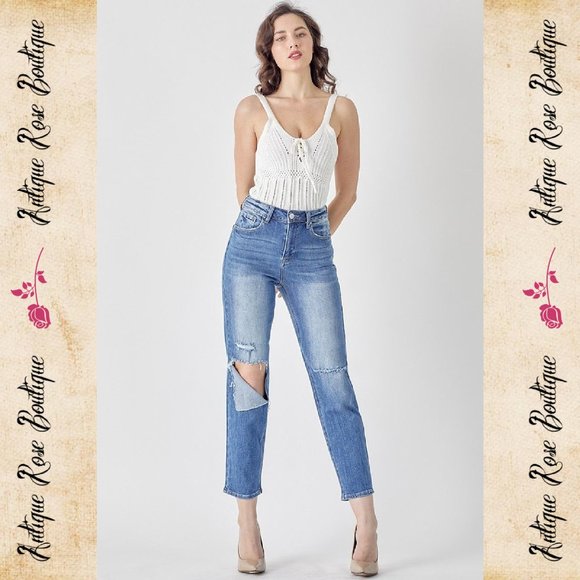 🌹 Risen Relaxed Fit High Waist Jeans - Picture 6 of 9